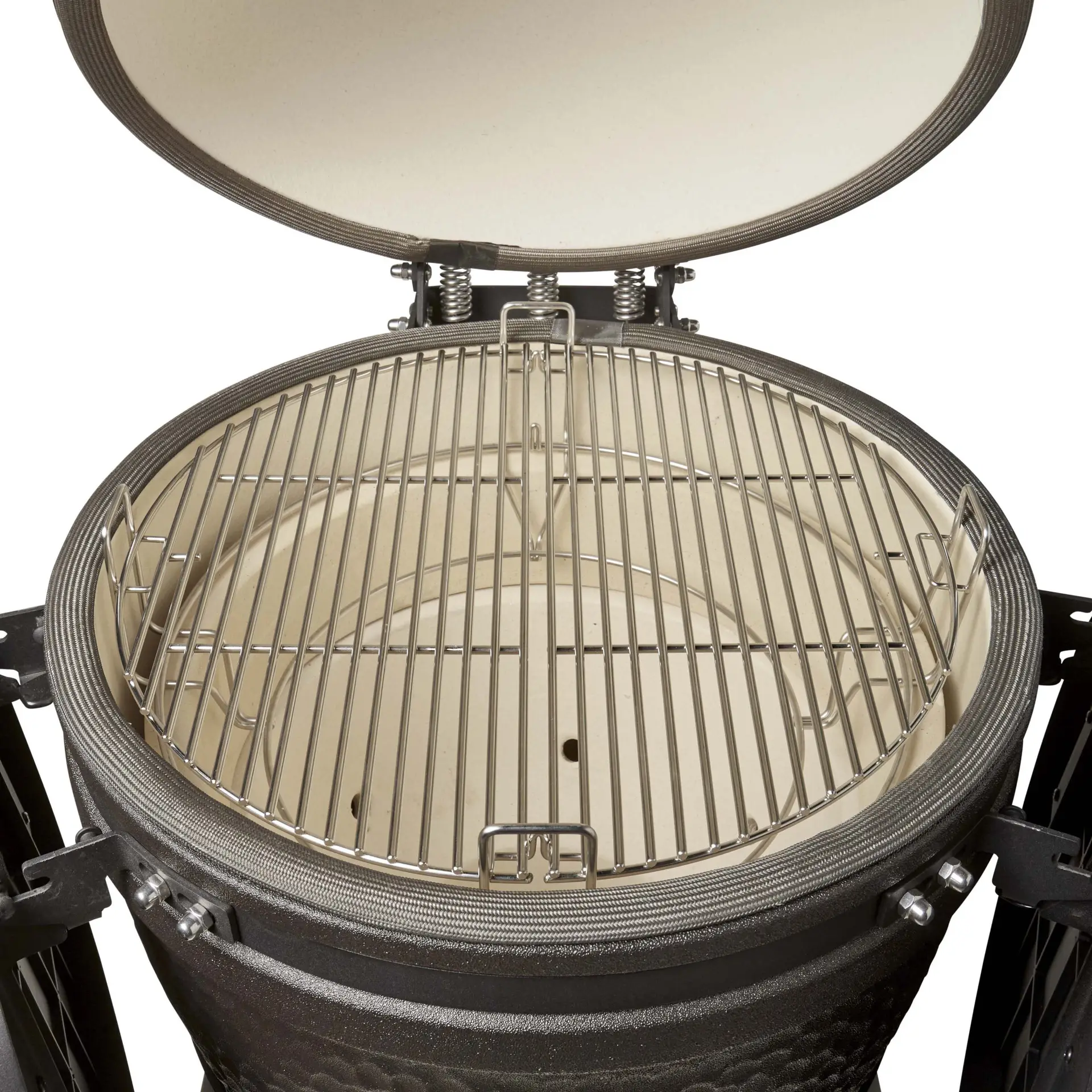 Detail black kamado without deflector scaled 1